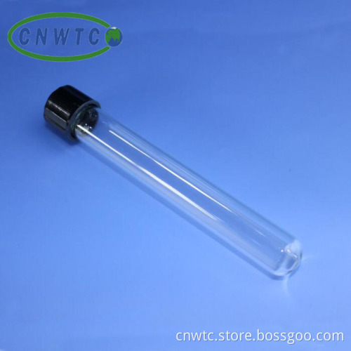 15x100 Millimeter Glass Test Tube with Black Plastic Cap